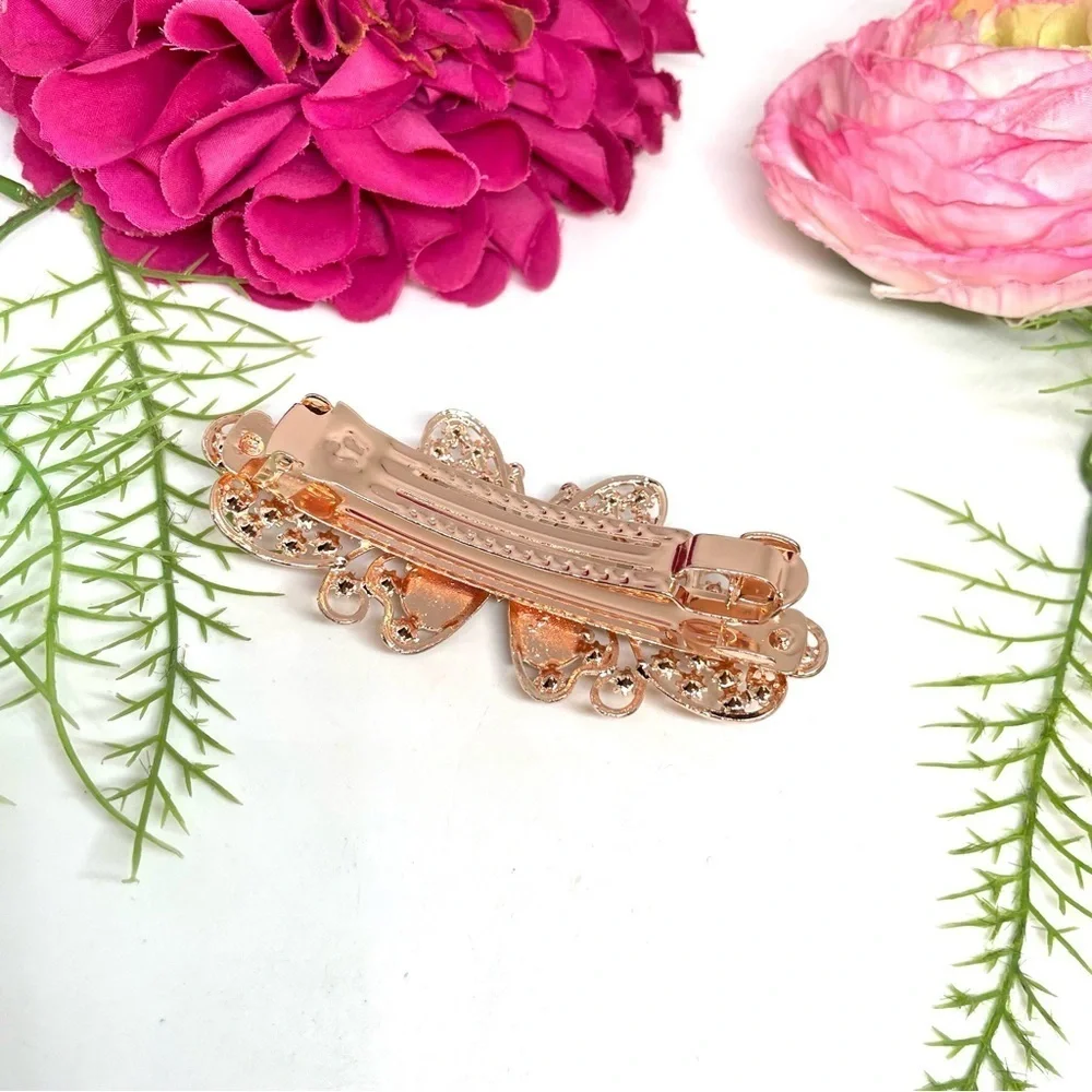NEW⚜️Butterfly Gold Crystal Embellished Hair Clip